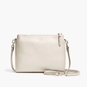 Lo & Sons Pearl Saffiano Leather Crossbody Bag in Ivory